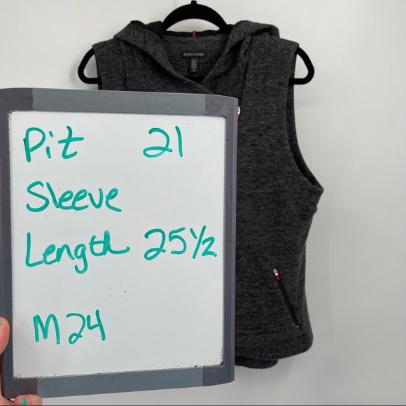 Eileen Fisher Asymmetric Zip Hoodie Size L Gray - Picture 14 of 14